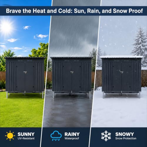 KEIKI Outdoor Galvanized Metal Chicken Coop Raised Base Pull Out Tray Grey | Outdoor galvanized chicken coop with raised base and pull out trays. Weatherproof poultry cage for backyard hen duck housing.
