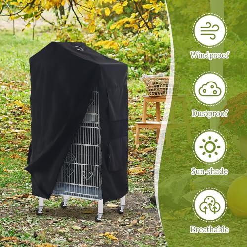 Gralara Bird Cage Cover Birdcage Cover, Washable Protection Blackout Cover Waterproof for Parakeets Lovebirds Macaw, Square Cages Accessories, Style A - color: Style A