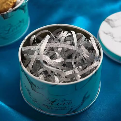 PEVOGON Silver Easter Grass Bulk Glitter Filler Paper Shreds for Easter Basket Gift Packaging Filling Egg Stuffer Party Supplies - color: Silver