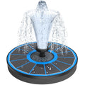 Yzert Solar Fountain for Bird Bath Direct Sunlight High Efficiency 3.5W Glass Panel Solar Water Fountain Outdoor Garden Flower (Blue) - color: Blue