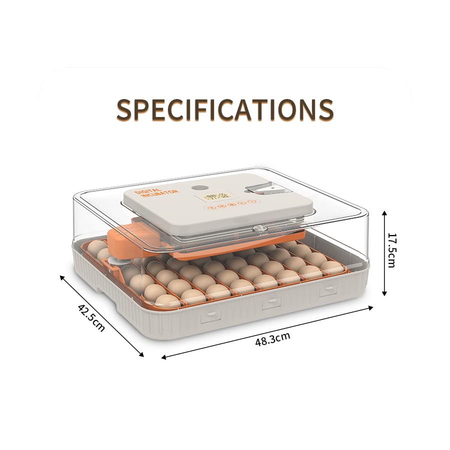 HOWOOlUA 56 Egg Incubator for Hatching Eggs with Auto Turn, Temp & Humidity Control, Built-in Candler Large Capacity Egg Incubator for Chicken Duck Goose Eggs - size: 56-EGGS