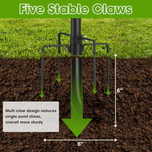 Bird House Pole for Outdoor, 58 Inch Heavy Duty Bird Feeder Pole with 5-Prong Base,1 Inch Diameter Bird Feeder Stand for Yard Garden Patio Watching (Without Bird House) - size: 58"