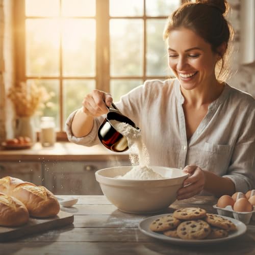 Color Up 2 Cup Measuring Cup, 480ml Black Stainless Steel Metal Measuring Scoop, Easy-Pour Spouts, Engraved Markings, for Dry & Liquid Ingredients - size: 2 Cup (480 ml) Black