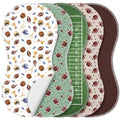 SmoothNovelty 5 Pack Football Baby Burp Cloths Soft Absorbent Burping Rags for Newborns 19"x9" Spit up Cloths for Boy Girl Newborn Baby Shower Registry Gifts Set Nursery Decor - style: Football