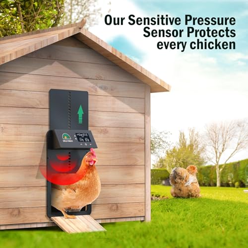 Automatic Chicken Coop Door with Light Sensor & Timer Control - Multi-Mode Chicken Door Opener with Solar Charging - color: Charcoal