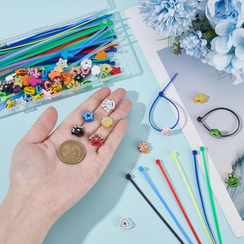 WADORN 60 Sets Chicken Leg Bands, 6 Styles Colorful Chicken Poultry Charms Adjustable Chicken Identification Bands Duck Poultry Foot Tags Plastic Cable Ties for Bird Duck Parrot Geese Turkey Pigeons