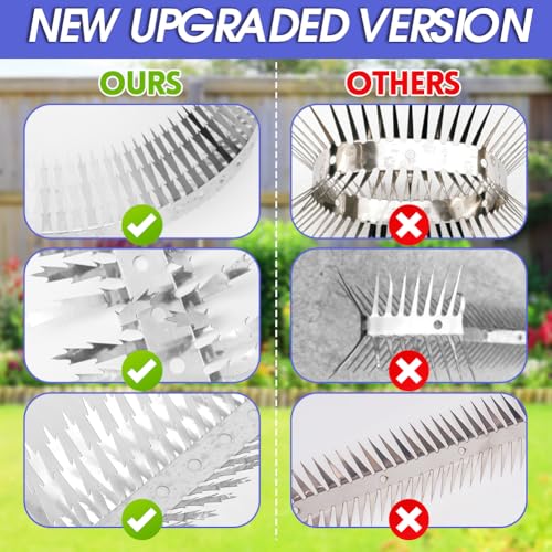 80 inches Bird deterrents for Outside and cat Spikes，Suitable for Pigeon Spike for Garden Fence Spikes and Wall,Barns Roof and Squirrel Guard Baffle with Steel Bird Spikes Stripes