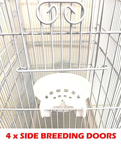 63" Roof Top Bird Flight Parrot Pet House Home Cage with Removable Rolling Stand for Cockatiel Sun Conure Parakeet Finch Budgie Lovebird Canary