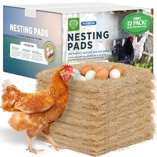 Small Pet Select Chicken Nesting Pads for Hens, 13x13 in, 12-Pack | Absorbent Coop Nest Liners, Fits Most Nesting Boxes, Keeps Eggs Clean & Dry, For Laying Hens & Backyard Flocks - style: Chicken Nesting Pads