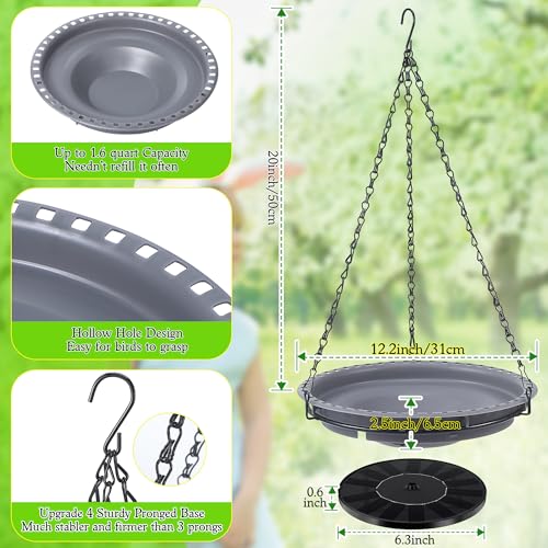 Solar Bird Bath Fountain for Outdoor with 4 Water Patterns | Hanging Solar Powered Hummingbird Water Fountain Pump Combo Set for Garden Yard Patio Lawn