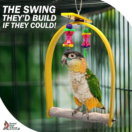 Sweet Feet and Beak Whirly Bird Swing, Small Indoor Pedicure Perch - size: Small