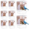 Glikceil 8 Pcs No Mess Bird Feeder Automatic Bird Parrot Feeder for Cage Bulk Parrot Seed Food Container Cage Accessories for Small Medium Parakeet Canary Cockatoo Cockatiel Finch