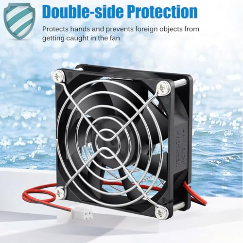 GDSTIME IP67 Waterproof Fan 80mm x 25mm 12V DC 2-Pin Dual Ball Bearing 8025 | High Speed, for RV Fridge, Wine Cooler, Humidifier, Electronic Box Cooling Exhaust Ventilation, Brushless Case Fan 80x80x25mm - size: 80x25mm