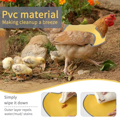 Chicken Saddle for Hens, 3 Pack Waterproof PVC Chicken Apron with Reflective Strips, Breathable Polyester Lining, Anti-Pecking Vest for Rooster Damage Protection(Mix)