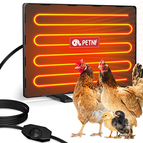 PETNF Chicken Coop Heater 140 Watts Radiant Heat Chicken Heater Energy Efficient Design Safer Than Brooder Lamps Heater for Chicken Coop, Heating Wire UL-Compliant Two Ways to Use, 11.81''x15.74'' - color: Light black-ChickenNestHeater