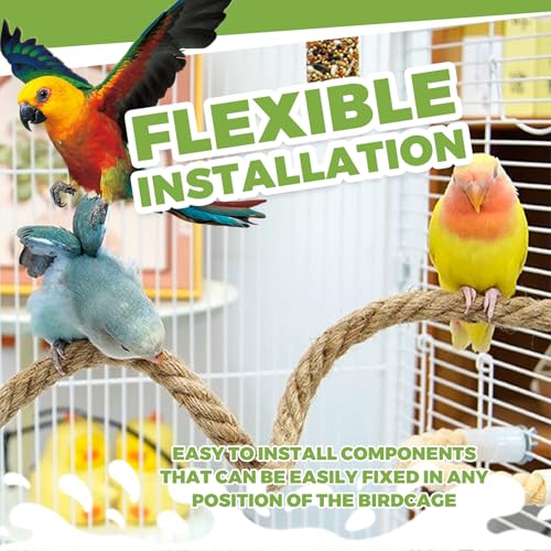 3 Pcs Bird Rope Perches Jute Rope, Bendable Parrot Bird Perch Rope Stand for Cage, Stand Climbing Stand Toy for Cockatiels, Lovebirds, Budgies, Parakeets - color: dark brown hemp rope