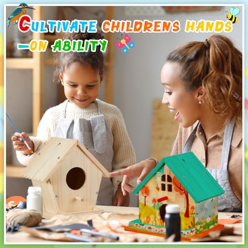 Liliful 4 Pack Bird House Kits for Kids, Wooden DIY Birdhouse Kit to Build and Paint, Birdhouse Craft Kit, Classroom Arts and Crafts Gift for Kids Ages 4-8 8-12 Boys Girls (Seasonal Style) - color: Seasonal Style