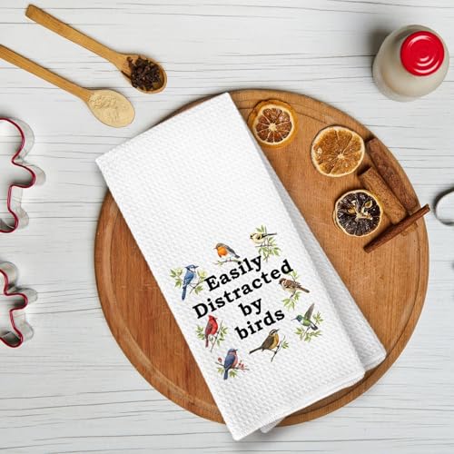 Easily Distracted by Birds Kitchen Towels, Bird Gifts for Bird Lovers Women, Birder Dish Towels for Kitchen,Birds Decorative Hand Towels for Bathroom Dish Cloths & Dish Towels - color: Color-15