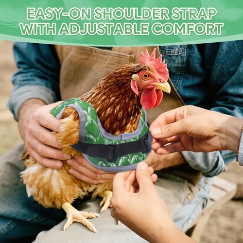 Chicken Saddles for Hens, Chicken Aprons for Hens with Adjustable Straps, Hen Saddle for Chickens - color: Green