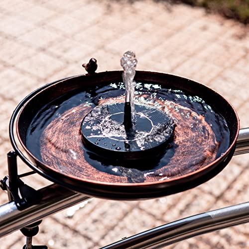 DREAMSOUL Deck Mounted Bird Bath Metal Birdbath Bowl Unheated with Lightweight Detachable, Bird Baths with Adjustable Sturdy Steel Clamp for Deck Railing Balcony Yard Garden Decoration - color: Bronze