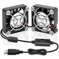 40mm USB Fan 2pcs, 5V Mini Cooling Brushless Fan with Speed Control | 4010 Small Box Fan for PC Computer PlayStation Xbox Router Terrarium Aquarium Welding Helmet Raspberry Pi - style: 40mm x2