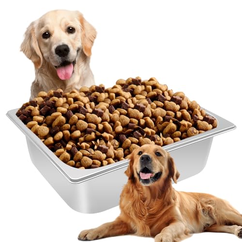 Dog Bowl Stainless Steel Water and Feed Dish with Non-Slip Pads (1.85Gal-2 Sets) - size: 1.85Gal-2 Sets