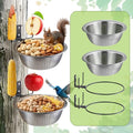 2 Pack Squirrel Feeders Tree/Fence Mounted, 8.5" Removable Colander Bowls (1.4L Each), 2 Corn Cob Spikes for Various Food, Perfect Metal Squirrel Feeders for Outside, Easy to Clean/Refill - size: 2 Stands 2 Bowls