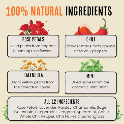 Roosty's Chicken Nesting Herbs Chili Mix, Coop Refresher, 16oz | Freshens Chicken Coops • USA Made • Chili Herb Blend • Supports Nesting Areas • Easy Coop Sprinkle