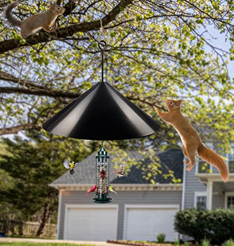 Queension Squirrel Baffle Wrap Guard Around Protects Hanging Bird Feeders for Outdoor Shepherd’s Hook, Save Bird Houses from Squirrels, Raccoons, and Rodents - Hang Mount 19 Inch 1pcs - style: Hanging Mount