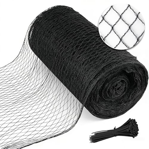 Bird Netting 25x25 FT,1/2" Mesh Heavy Duty Garden Netting | Black Net Pest Barrier for Fruit Trees,Chicken Coop,Pond,Poultry & Deer Netting,Plant Protection,50PCS Zip Ties - size: 25' x 25'