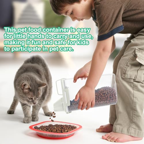 TBMax Rice Container Cereal Storage Container 2 Pack 5 Lbs, Kitchen Pantry Dry Food Storage Holder with Easy-Pouring Spout & Handy Cup, Small Pet Dog Cat Food Dispenser for Daily Feeding -Beige - color: Beige 3+3Qt