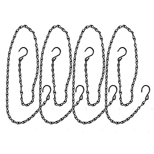 yeezo 4Pcs Heavy Duty S Hook Steel Hanging Harness Chain for Hanging Poultry Drinker Feeder, Adjustable 40" Long, Tested Hold 30lb Weight