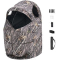 VEVOR Hunting Blind，See Through Ground Blinds with Carrying Bag, 360 Degree Portable Camouflage Tent，Durable Concealed Shelter with Silent Side Door and Window, for Turkey and Deer - size: Single Person