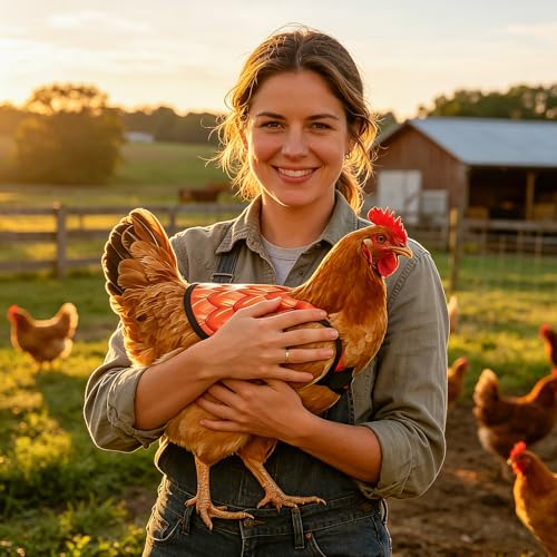 Chicken Saddle for Hens, Chicken Apron Hen Saddle with Adjustable Straps, Waterproof Poultry Feather Cover Vest for Small Medium Hens