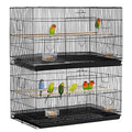Yaheetech Pack of 2 Stackable Rectangle Breeding Flight Parakeet Bird Cage for Finches Budgies Cockatiels Conures Lovebirds Canaries Parrots w/Slide-Out Tray