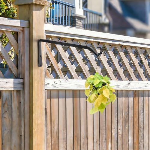 Gtongoko 12" Heavy Duty Outdoor Plant Hanger Wall Bracket, 2 Pack | 48lb Capacity,Rust-Resistant Finish,Easy Installation,Fit Hanging Baskets,Ideal for Bird Feeders & Lanterns - size: 12 Inch, style: L-shape