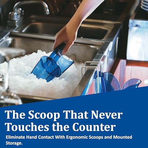 San Jamar Plastic Ice Scoop, Scoopers for Bucket, 6 oz to 10 oz, Blue | SI5500 Polycarbonate Saf-T-Scoop and Guardian System; Bar and Beverage Station - size: 6 oz to 10 oz