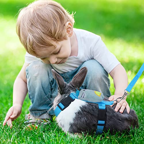 Tondiamo 4 Pcs Adjustable Bunny Harness and Leash Set for Small Pet,Animal | Cute Vest Harnesses, for Rabbits Ferrets Guinea Pig Kitten Puppy, Small Pet Supply, Adjustable Straps, Animal Design - color: Animals