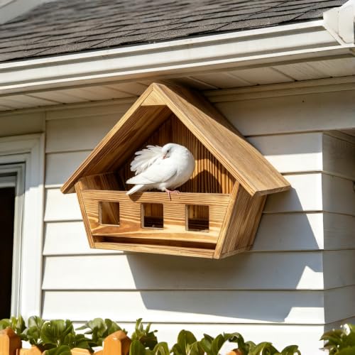 Cedar Mourning Dove Nesting Box - 11.81" x 5.12"x9.45" Bird House, Outdoor Wooden Birdhouse for Doves & Small Birds to Nest, Ideal Garden Decoration