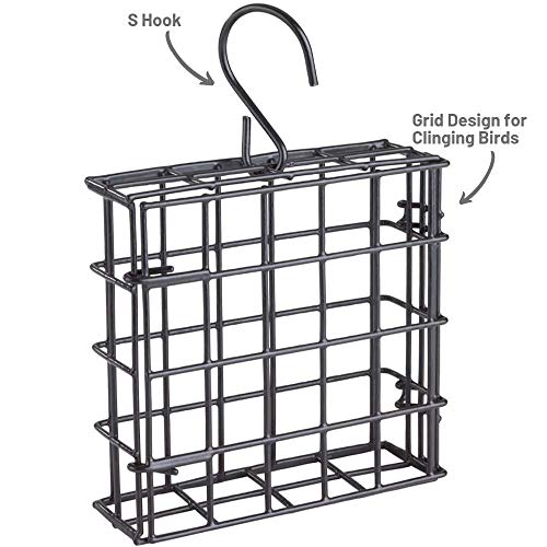 More Birds Suet Cage Bird Feeder, Fruit and Suet Feeder, Single Cake Capacity ,Black - color: Black, size: Single Cake, style: Suet Cage