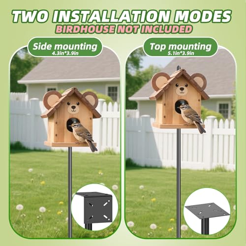 2026 New Heavy Duty Bird Feeder Pole,92 Inch Adjustable Bird House Pole for Outdoors,9-Prong Base & 1-Inch Dia Metal Mounting Kit,Bird Feeder Stand for Decor, Birdwatching & Weather Stations - size: essential 92 inch