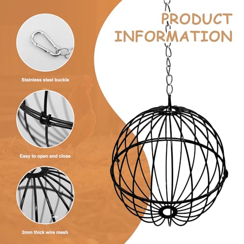 Hanging Chicken Feeder,7.1 Inch Large Sturdy Chicken Vegetable Hanging Feeder,Hanging Chicken Veggie Treat Ball,Chicken Treat Holder.