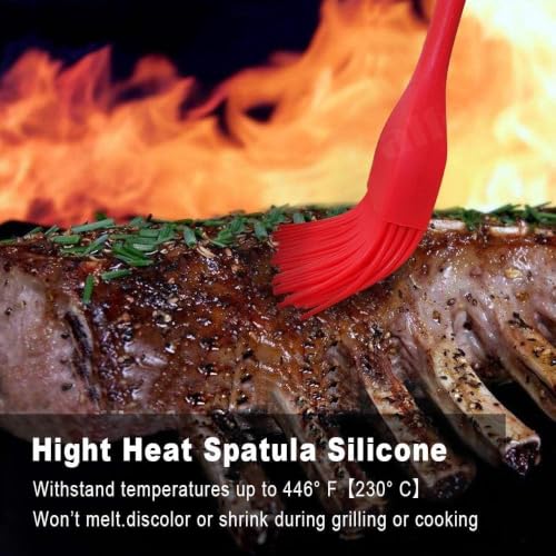 Walfos Silicone Basting Pastry Brush, 600°F Heat Resistant for BBQ Grill Baking Kitchen Cooking, BPA Free and Dishwasher safe - color: Red, size: Large + Small