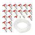 20pcs Rabbit Drinking Automatic Fountain Watering System Kit | 10m Length 8MM Transparent Hose, Water Nipples Drinker, Feeders Spring Latches - color: Red