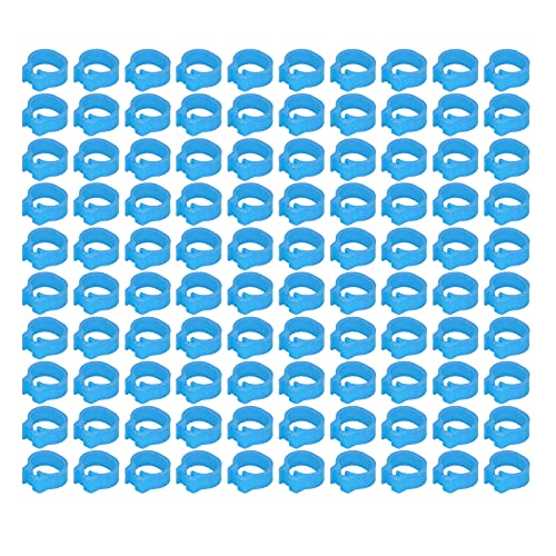 Omabeta Pigeons Foot Ring, Durable Plastic Easy-to-Install Compact Design, Identification Leg Rings, for Pigeon Identification, Light Blue, 8mm, 100 Pieces - color: Light Blue