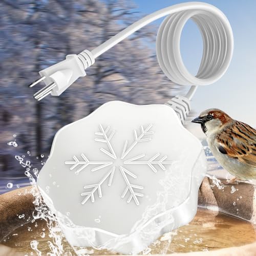 80W Bird Bath Heater for Outdoors in Winter, Thermostatic Controlled Auto Shut Off Birdbaths Deicer, Winter Water Heated De-icer for Livestock and Poultry in Farm and Yard (1PCS) - style: 1PCS
