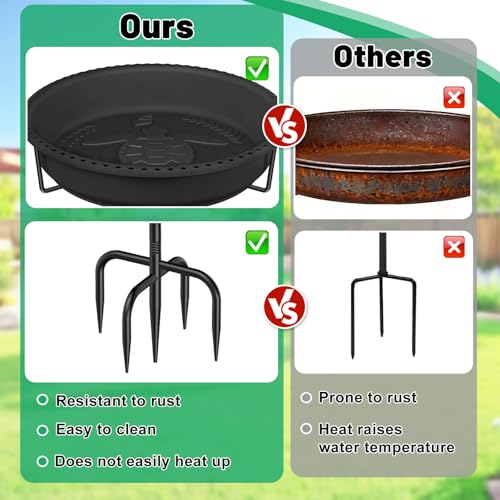 Bird 37In Bath for Outside with Removable Bowl Metal Base, Freestanding Rust-Proof Birdbaths & Birdfeeder, Bird Baths Feeder Bowl for Outdoors Garden Patio Yard Lawn Decor (Black) - color: Black
