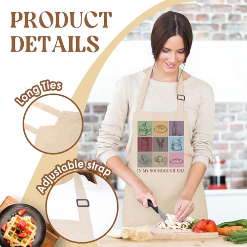 In My Sourdough Era Apron for Women with Deep Pockets - Funny Bakers Apron, Unique Sourdough Gifts for Women & Bread Bakers, Adjustable Kitchen Apron for Mom, Mother’s Day Baking Gift - B15 - color: In My Sourdough Era 4