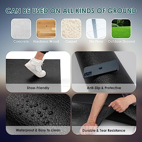 Large Exercise Mat, 8' x 6'/8' x 4'/6' x 4' Extra Durable Workout Mats for Home Gym Flooring, High-Density Gym Mats Cardio Mat for Jump Rope, MMA, Stretch, HIIT, Shoe-Friendly, Non-Slip, Non-Toxic - size: 6mm