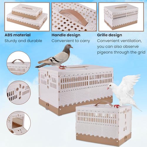 Plastic Foldable Pigeon Cage with Handle, S, Two Doors | Portable Bird Travel Carrier Cage, Pigeon Cage Pairing Cage, Pigeon Nest Box Easy to Clean for Training Release Competition - size: 12.6"L x 7.9"W x 8.7"H
